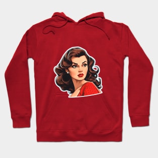 Pin up beauty girl retro comic Hoodie